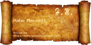 Hahn Marcell névjegykártya